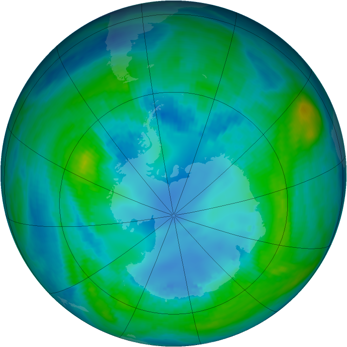 Antarctic ozone map for 25 April 1984